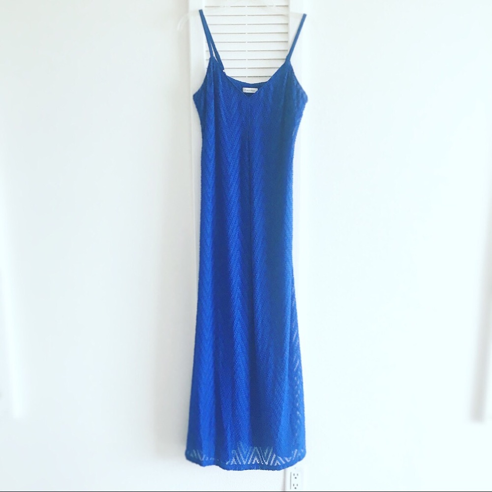 Blue Calvin Klein maxi dress